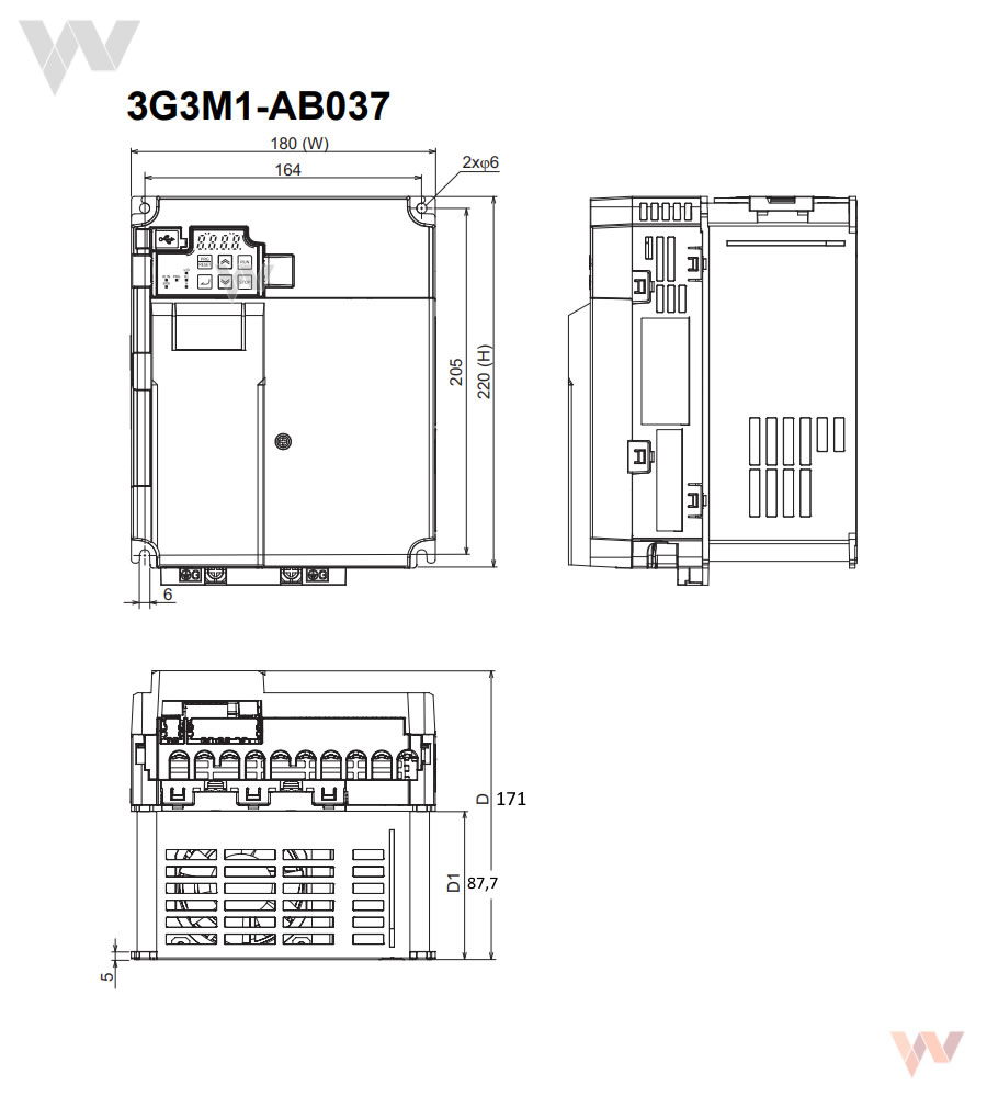 3G3M1-AB037 falownik Omron 3G3M1 3,7kW/230V